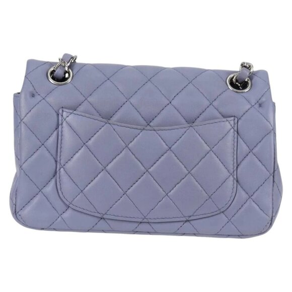 CHANEL Matelasse Chain Shoulder Bag Lamb Skin Purple Silver CC Auth 132927V - Picture 2 of 16